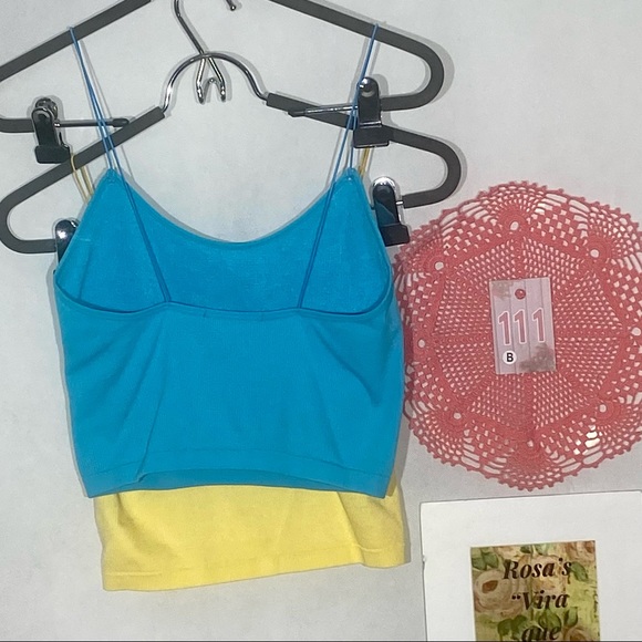 Charlotte Russe Bungee Strap Ribbed Cropped Camis Set of 2 Large - Picture 7 of 8